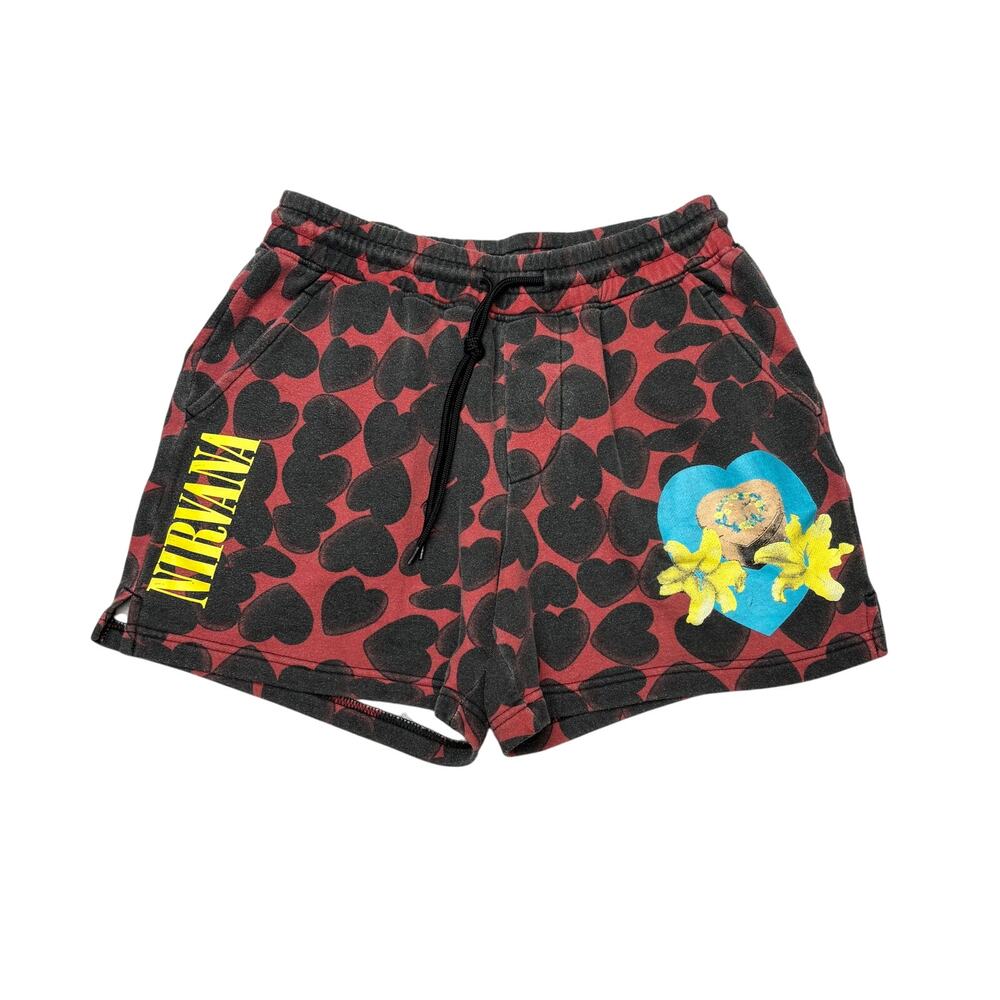 Nirvana UO AOP Heart Shaped Box Sweat Shorts Men's Medium Retro Lounge